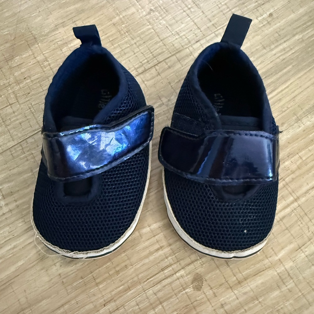 Little Me Baby Shoes Navy Mesh Velcro Sneakers